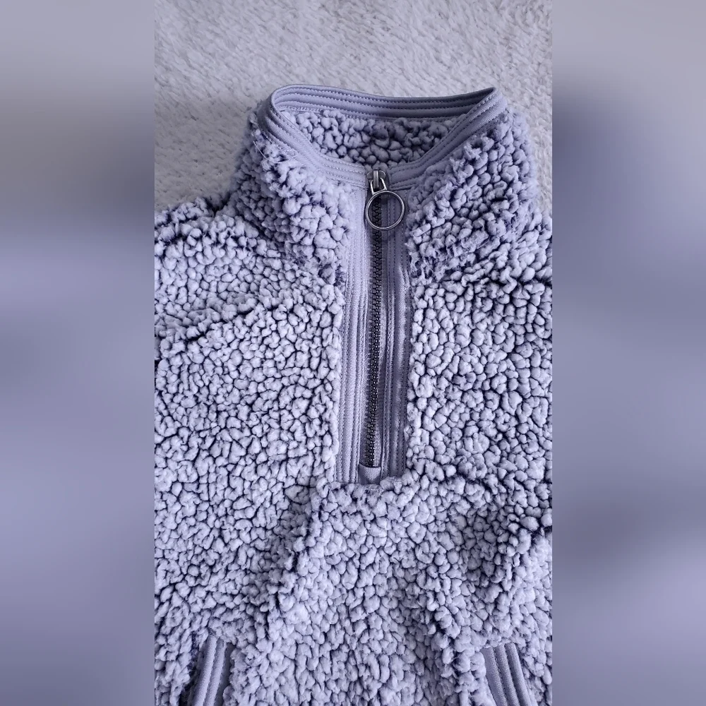 Cuddly Sherpa Pullover Girls Grey Jacket Size‎ 5/6
